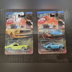 Hot Wheels Silver Series 65 Ford Mustang 2+2 Fastback/ '71 Porsche 911